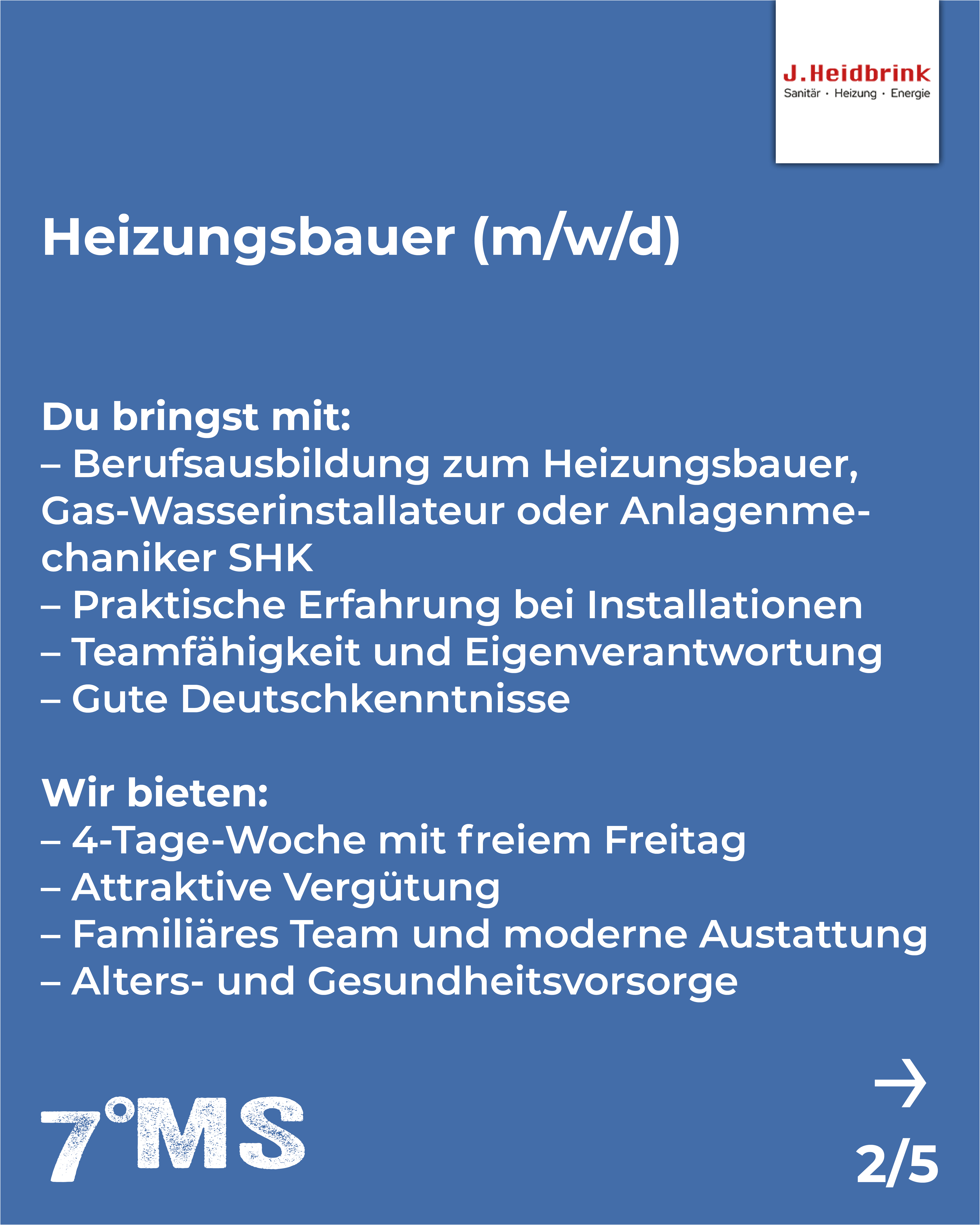 Stellenanzeige für Anlagenmechaniker SHK (m/w/d). Anforderungen: abgeschlossene Ausbildung, gutes technisches Verständnis, sorgfältiges Arbeiten, Führerschein Klasse B. Angebot: unbefristete Vollzeitstelle, regionale Einsätze, modernes Werkzeug und Arbeitskleidung, familiäres Team, kurze Entscheidungswege.
